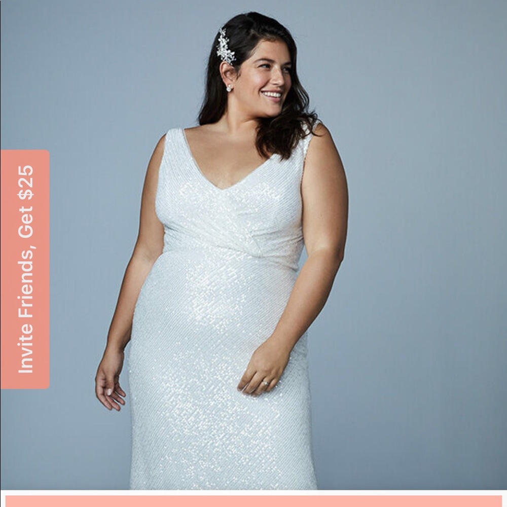 White sequin wedding dress